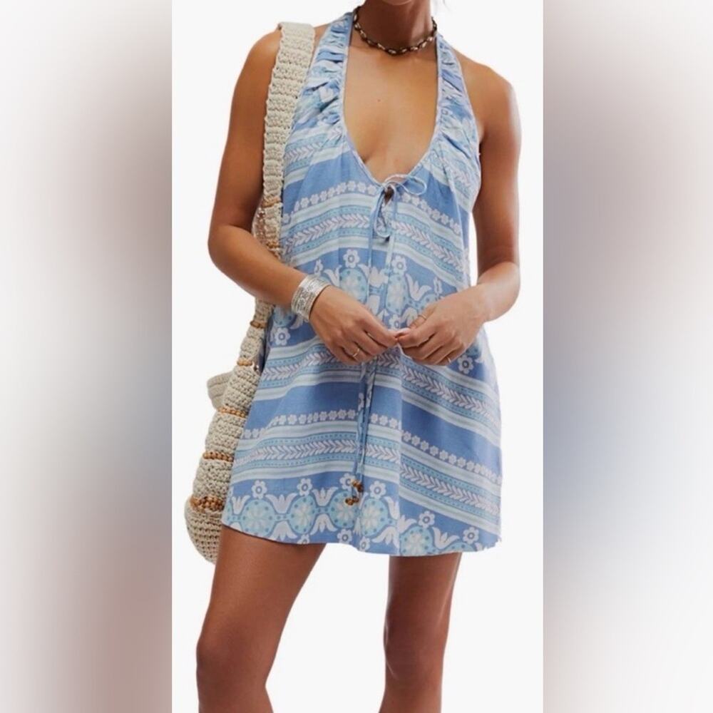 Free People Fisher V-Neck Sleeveless Mini Dress open back size small